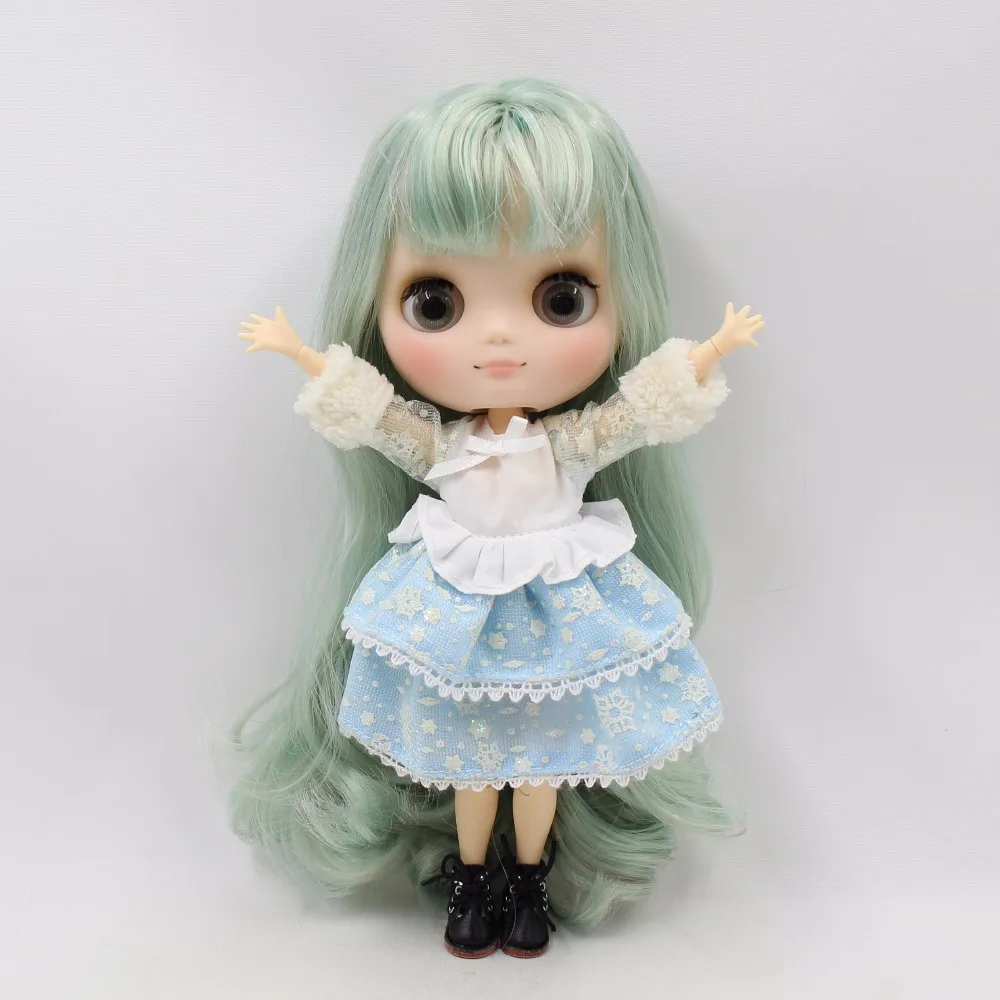 Кукла blyth Middie зеленая Смешанная седые волосы шарнирная кукла матовое лицо 1/8 20 см