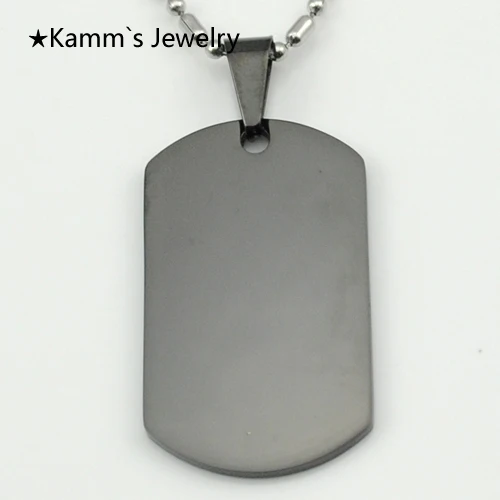 Dog Tag Black 316 Stainless Steel Pendant Necklace metal stamping blanks bezel blank sobrenatural saint benedict medal KJP12 | Украшения и