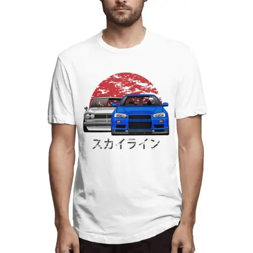 Новое поступление 2018 GTR футболка с изображением автомобиля Мужская Skyline R34 Hakosuka