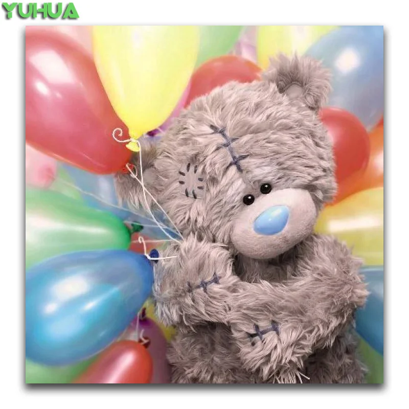5D DIY Алмазная вышивка крестиком на рисунке, Teddy Bear полная квадратная Алмазная вышивка мультфильм животных Круглый Алмазная мозаика «любящее сердце» - Цвет: 22