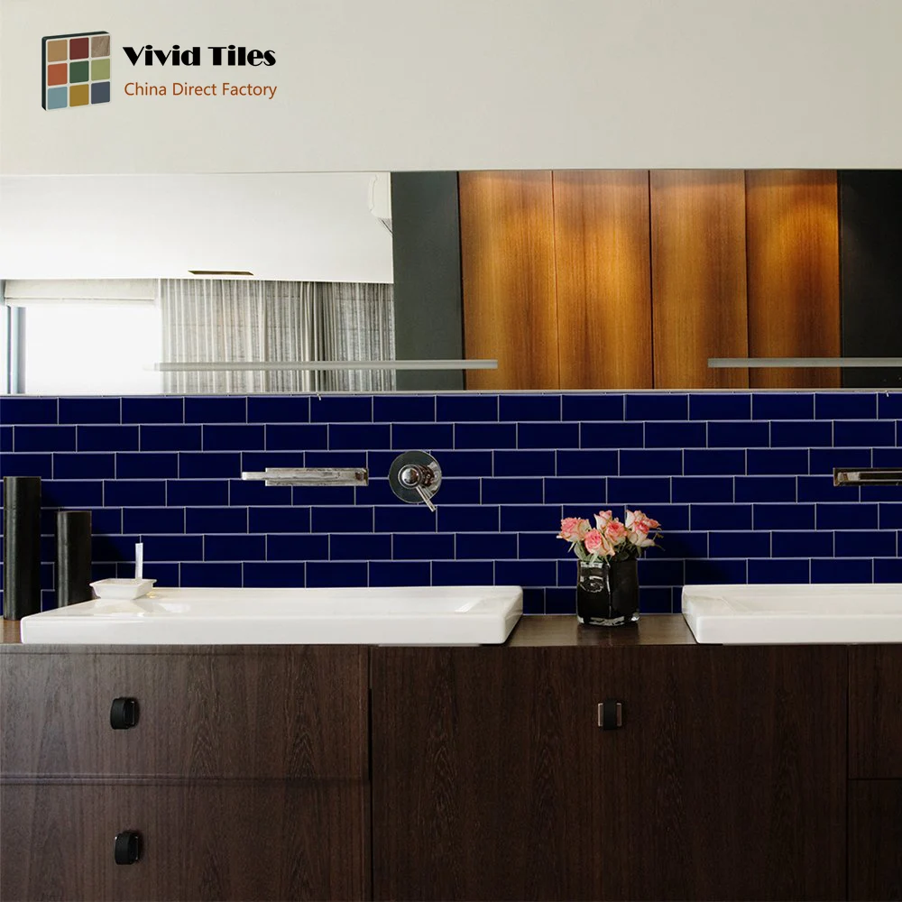 Vividtiles самоклеющиеся стойкие к нагреванию и влажности 3D синие кирпичные пилки