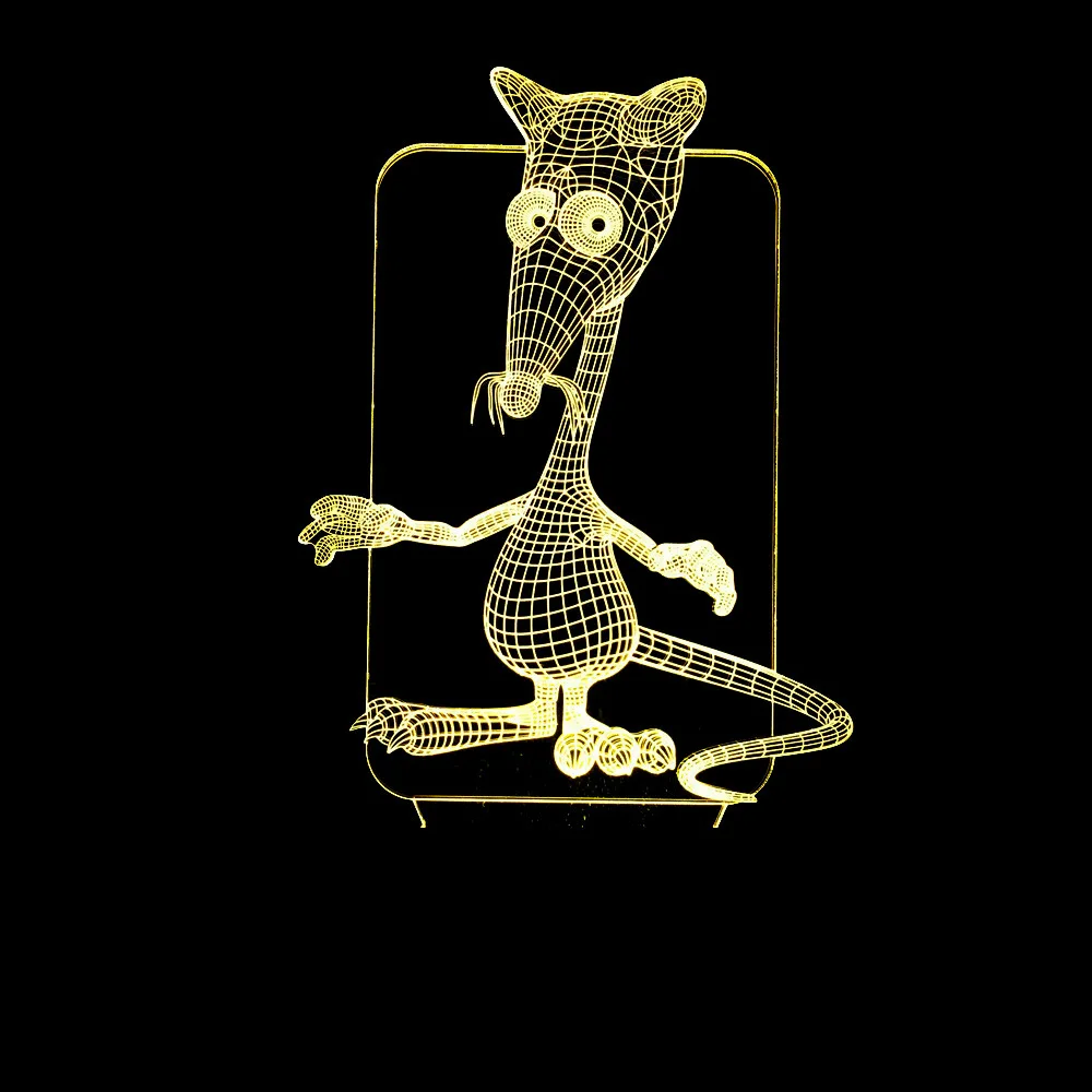 

New Mouse 3d Night Lamp 7 Color Touch Control Led Visual Lamp Gift Novelty Luminaria Led Usb 3d Light