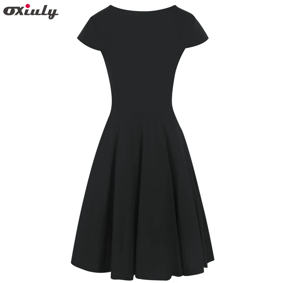 Oxiuly женское винтажное Плиссированное летнее платье-туника Pinup офисное