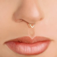 925 silver real piercing nose ring handmade gold filled jewelry punk charm tiny septum hoop jewelry real piercing nose ring