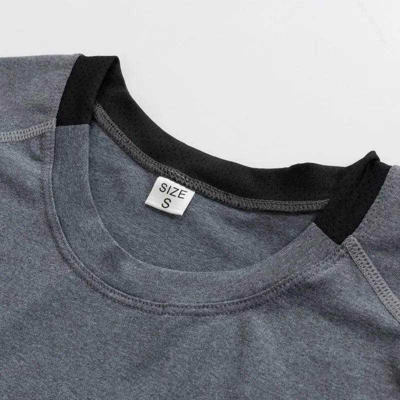 Быстросохнущая Мужская эластичная Спортивная футболка с коротким рукавом