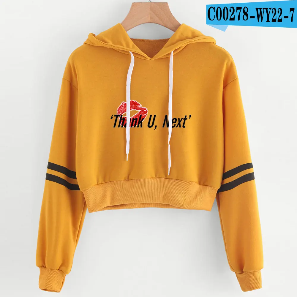 Yellow Ariana Grande, женские толстовки с пупком, толстовка, крутая мода, Kpop, сексуальные, милые,, Новое поступление, Harajuku, повседневные толстовки, Толстовка - Цвет: Yellow