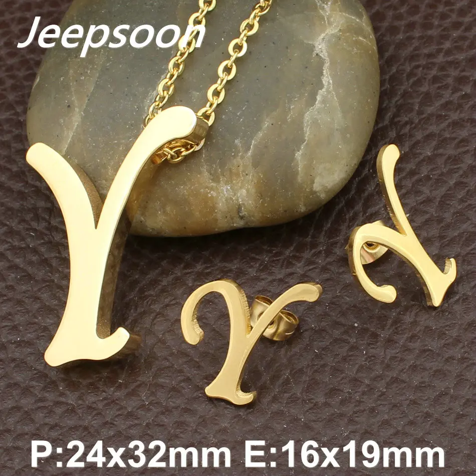 S Z оптовая продажа серьги с буквой и кулоном из нержавеющей стали модные