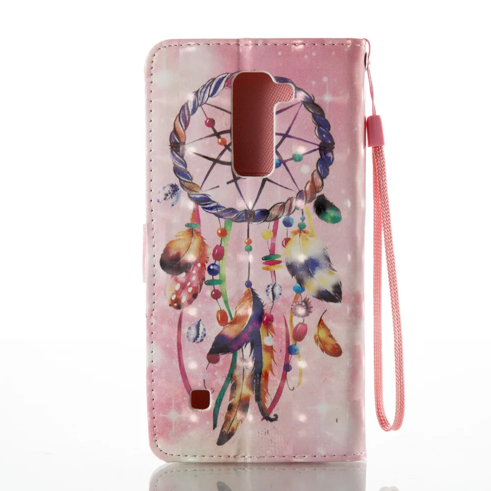Розовый Dream Catcher 3D красочные картины бумажник Flip Стенд чехол для LG Стилусы 2/LG ls775