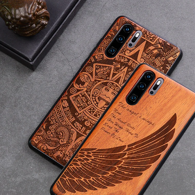 Оригинальный чехол из натурального дерева для Huawei P30 Pro P20Lite Мягкий бампер ТПУ