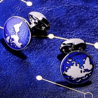 maishenou jewelry brand blue fashion cuffs links buttons high quality shirts world map cufflinks for mens wedding jewellery
