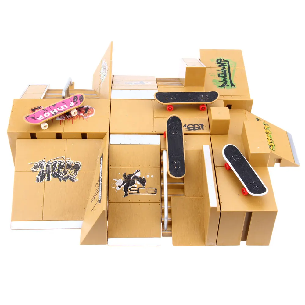 11 шт. скейт набор в виде парка рампы части для Tech Настольный пальцевый скейтборд