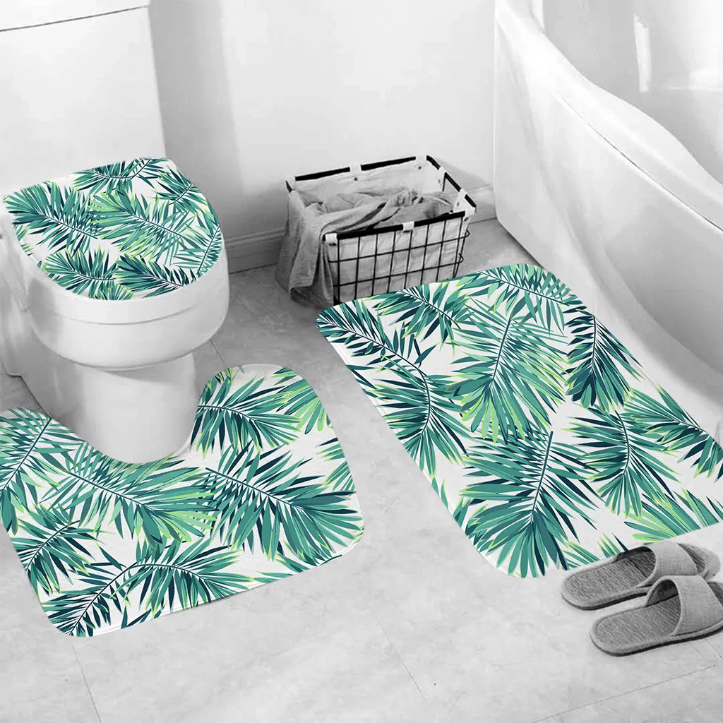 Personality creative colorful toilet three-piece seat bathroom kitchen absorbent comfortable carpet mat H0520 | Дом и сад