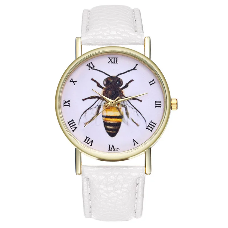 white Horloge Dames Лучшие Продавцы минимализм креативный тренд Ретро часы пчелы насекомые женские часы Cuckoo Kol Saatie@ 50 - Цвет: white