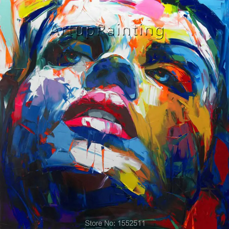 Palette knife painting portrait Face Oil Impasto figure on canvas Hand painted Francoise Nielly 13-26 | Дом и сад