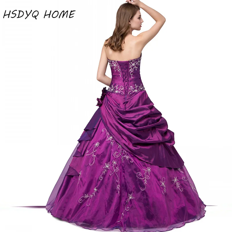 Quinceanera платья бальное платье праздничное с аппликацией Плиссированные тафта из