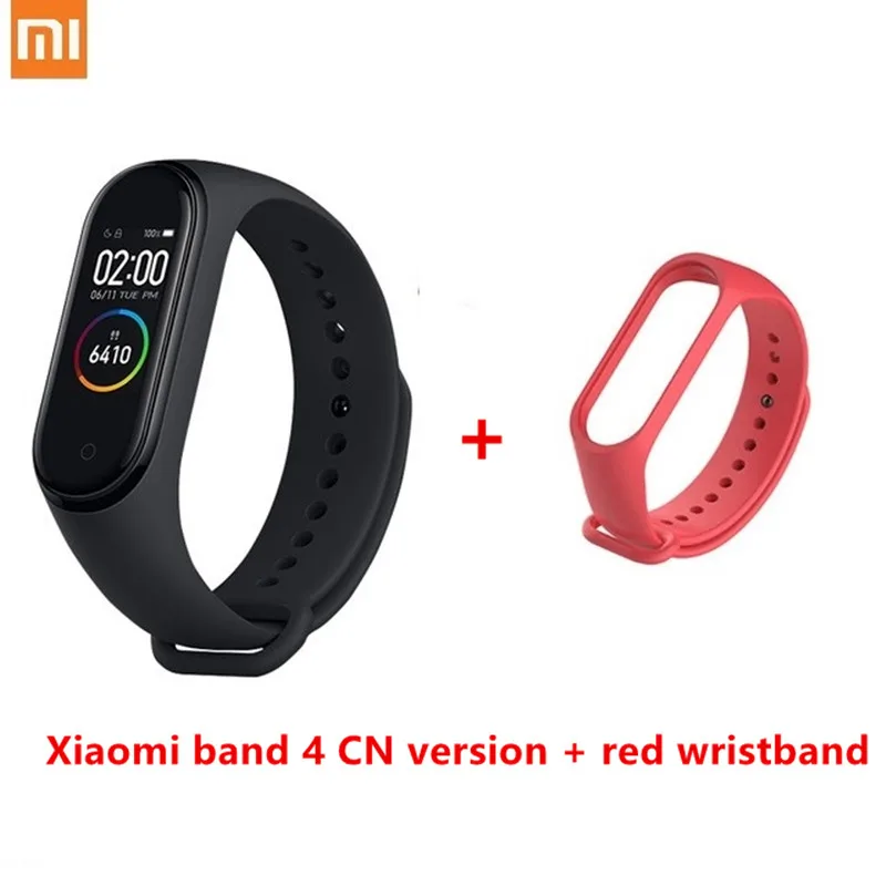 4 n red strap Xiaomi Mi band 4 smart AI фитнес-трекер для измерения сердечного ритма 50 м водонепроницаемый сенсорный цветной экран Bluetooth 5,0 браслет - Цвет: 4 n red strap
