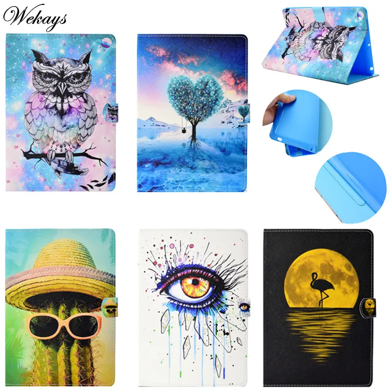 

Wekays For Samsung Tab A T350 Cute Cartoon Flamingo Leather Fundas Case For Samsung Galaxy Tab A 8.0 T350 T355 8" Cover Case