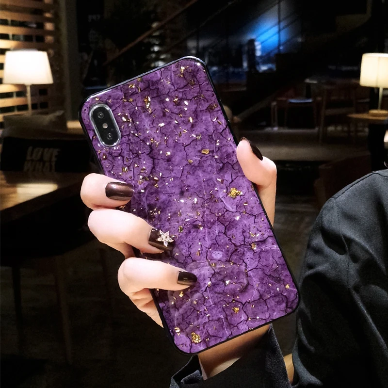 Для iphone XS X 10 XR Max ретро золотой фольги мрамор мягкий силиконовый блестящий чехол