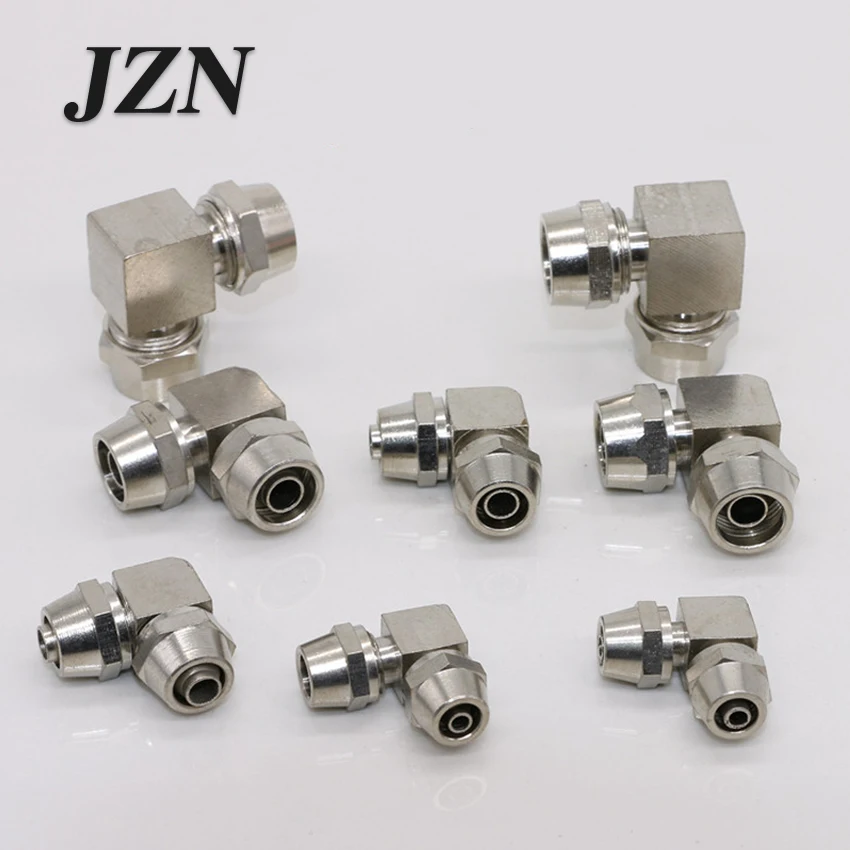 

( 10 PCS ) Brass Pneumatic Fittings PU Tubing Fast Tie Fitting Bend Lock High Voltage Copper Plated Nickel PV-4/6/8/10/12mm