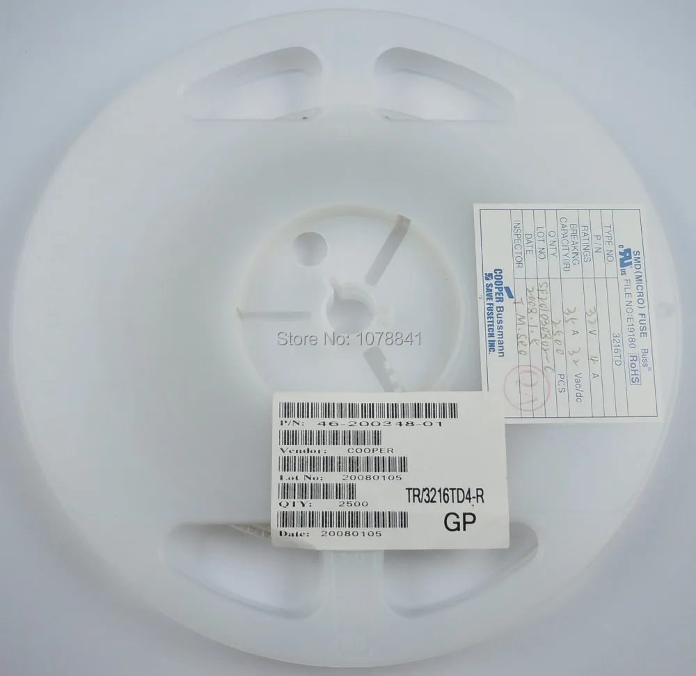 10 шт Cooper Bussmann SMD SMT 3216TD 1206 медленный выдувной предохранитель 32 В 4A|slow blow fuse|32v fuseslow