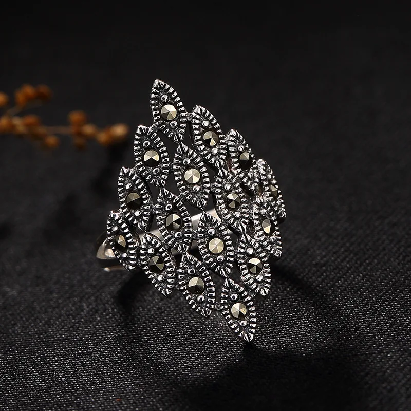2018 New Women Morganite Anel Feminino Hot S925 Sterling Antique Mosaic Stone Lady High Grade Jog Open Ring Wholesale. | Украшения и