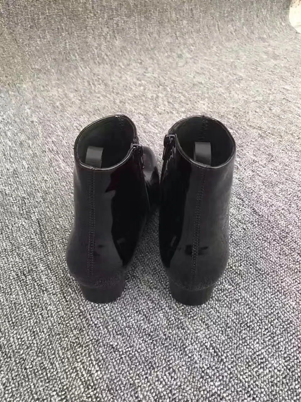 Limited New Chelsea Boots Point Toe Kanye West Genuine Leather Patent Shining Euro And America Mid Heel GD | Обувь