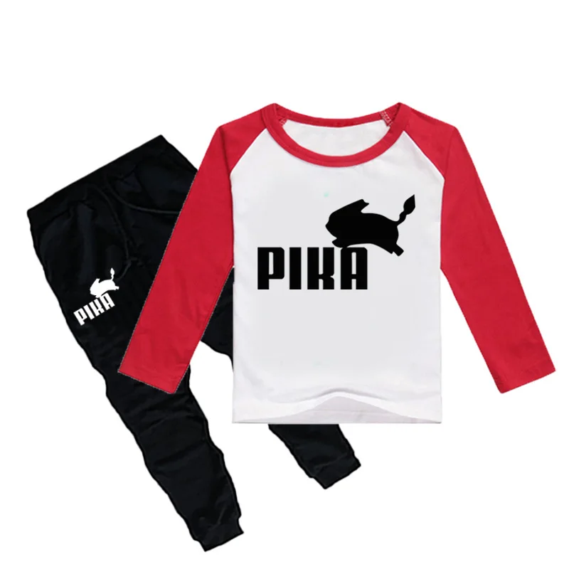 COLOR 3 Z&Y 2-16Y Fashion Pokemon T Shirt Pants Set Kids Tracksuit Boys Sportswear Sets Girls Outfits Sporting Suit Casual Clothing Sets - Цвет: COLOR 3
