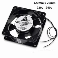 5 pcs Gdstime AC Fan 220V 240V 120mm 120x120x38mm AC Cooler Metal Exhaust Cooling Fan 12cm 2 Wires Without Connector