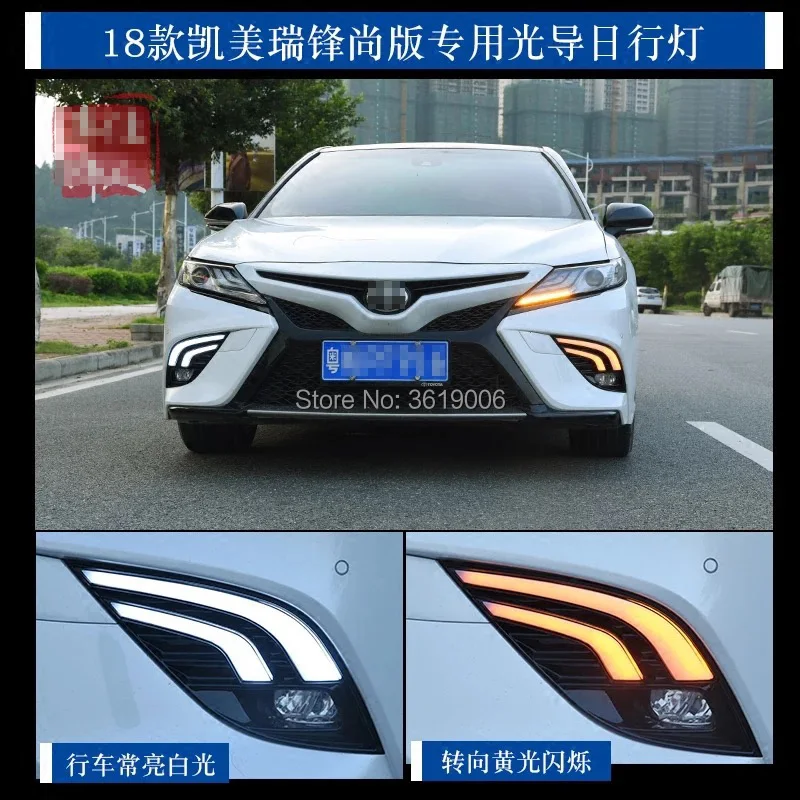 SmRKE для Toyota Camry 2018 XSE SE DRL светодиодные противотуманные фары Дневные ходовые огни