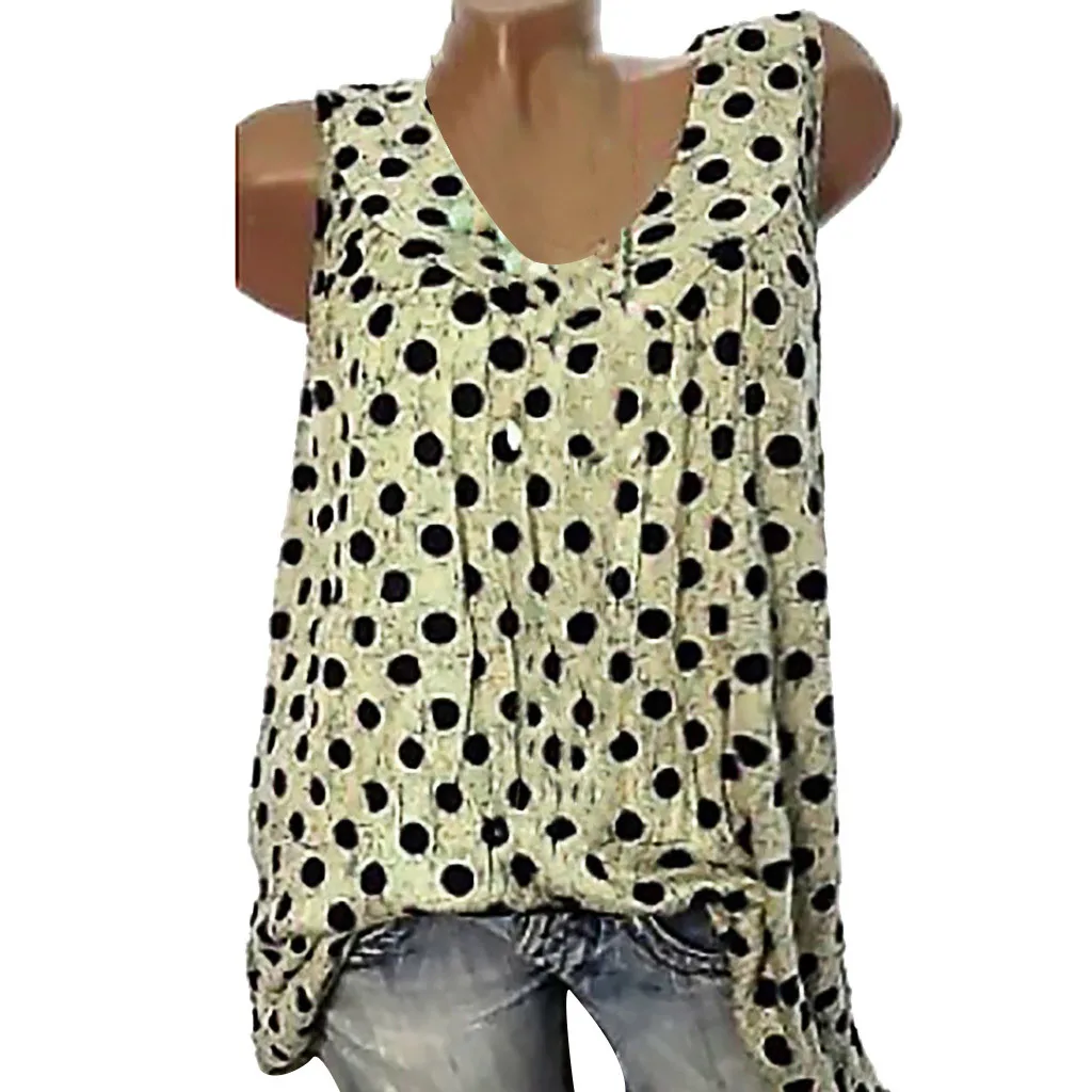 Летняя женская жилетка размера плюс с круглым вырезом и волнистым принтом без