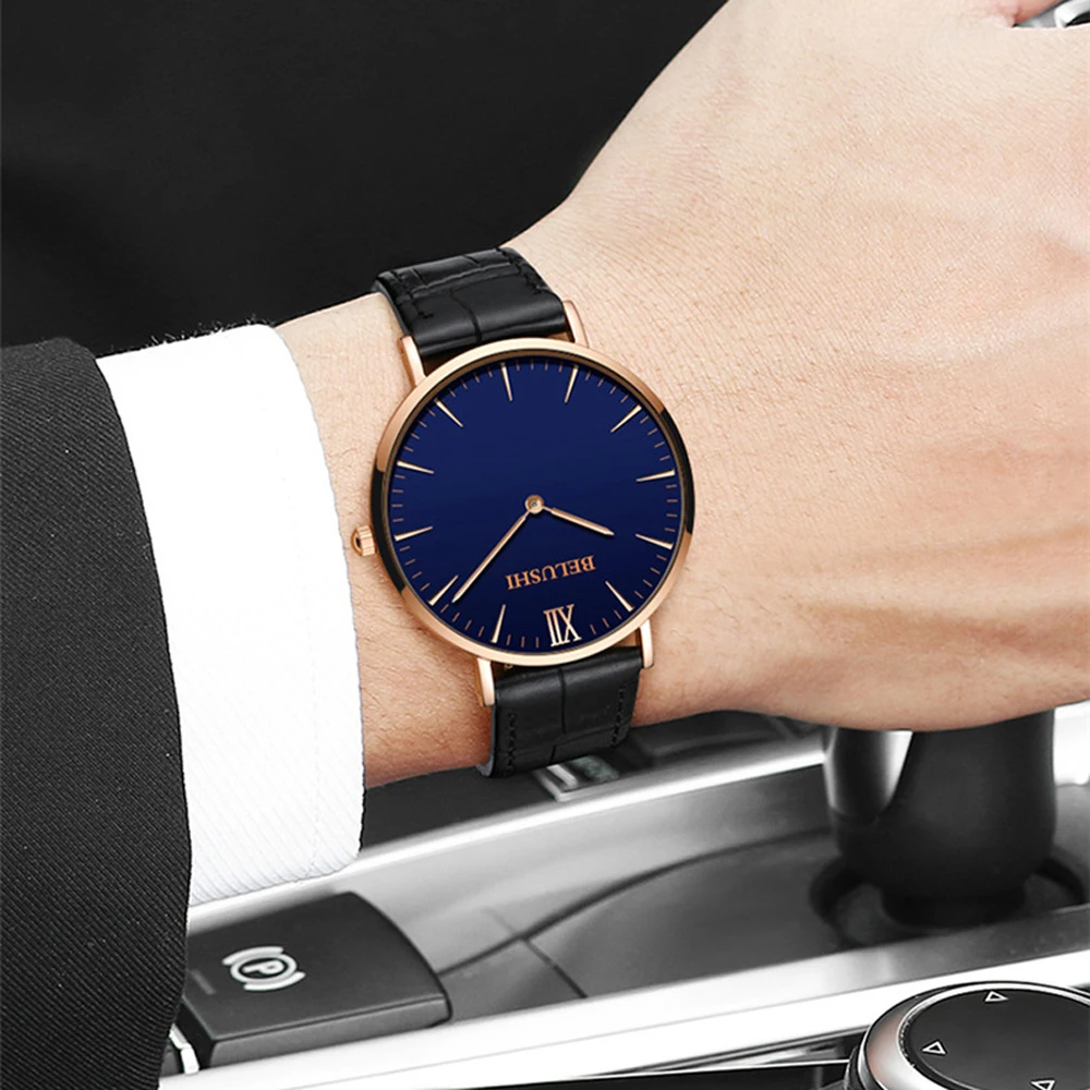 

Relojes Hombre 2020 Top Selling Fashion Luxury Business Men's Watch Quartz Wristwatch Leather Band Erkek Kol Saati Male Watches