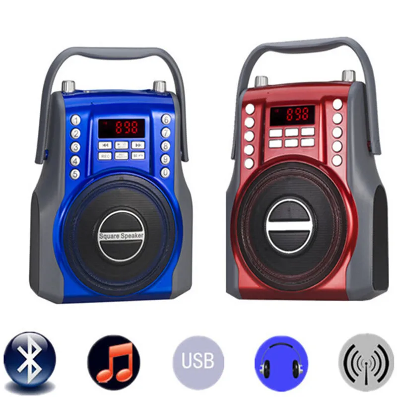 15 Вт квадратный беспроводной Bluetooth динамик fm радио приемник Цифровой 3D сабвуфер