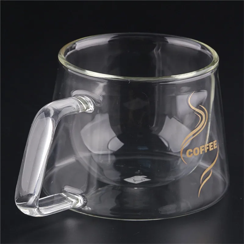 transparent double layers glass coffee mug portable creative of cup with holder thermo thermal cups | Дом и сад