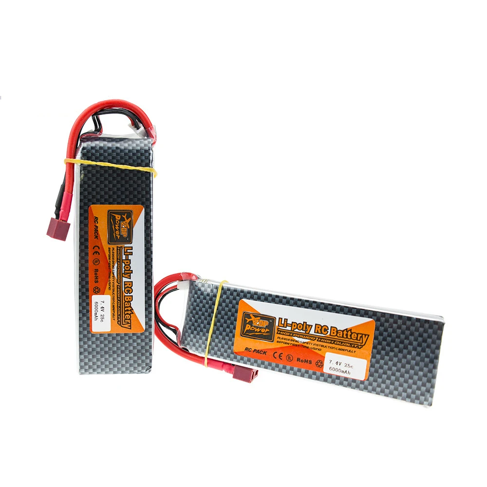 ZOP 7 4 V 6000 MAH 25C 2 S TPlug Lipo батарея для радиоуправляемых дронов модели вертолетов