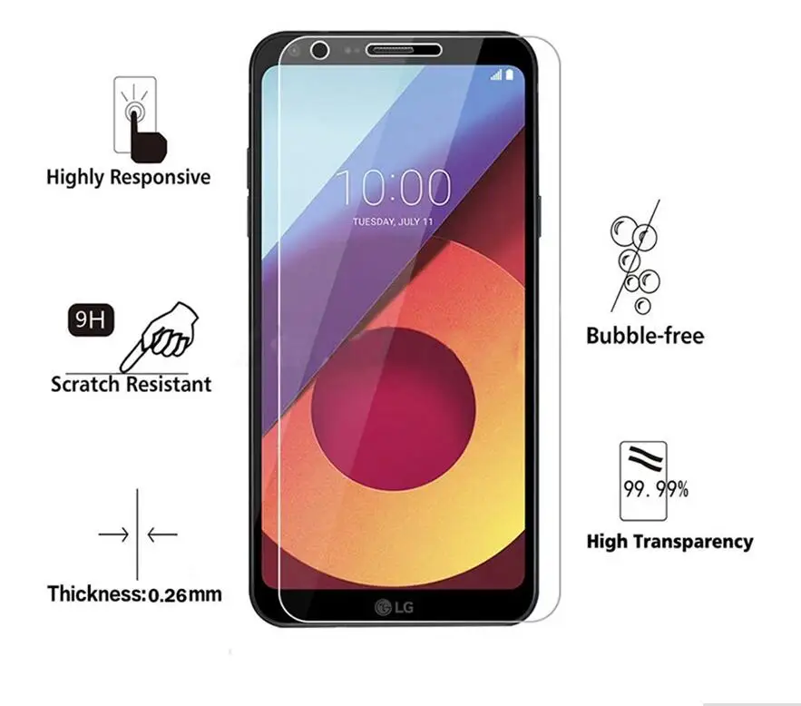 2 шт. в упаковке, 2 шт., закаленное стекло для LG Q6, Защитная пленка для экрана LG Q6 alpha Q6a Q 6 a M700, Защитное стекло для экрана