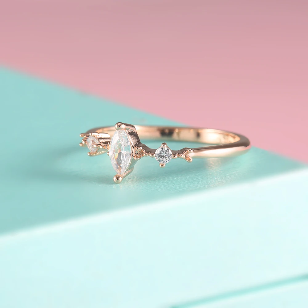 Женское кольцо для помолвки ROMAD свадьбы с тремя камнями R3|Кольца помолвки| | - Фото №1