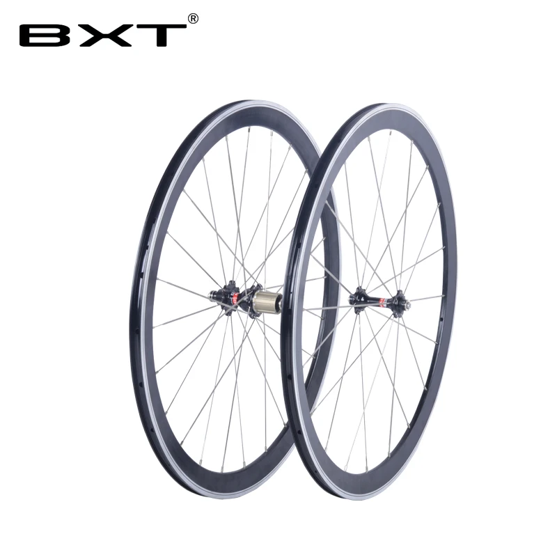 BXT 700C V-brake колеса из сплава без углерода дорожный велосипед Алюминиевый clincher дорожный комплект колес Novatec ступицы китайские велосипедные колеса