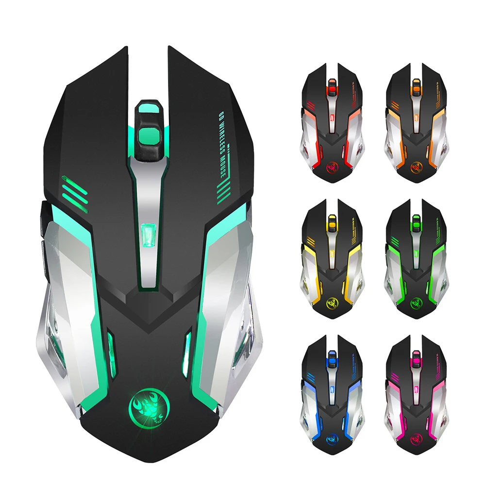 2.4G Office Gaming Mouse Lightweight Working Rechargeble Adjustable Durable Ergonomic Colorful Backlight Wireless USB Compact | Компьютеры