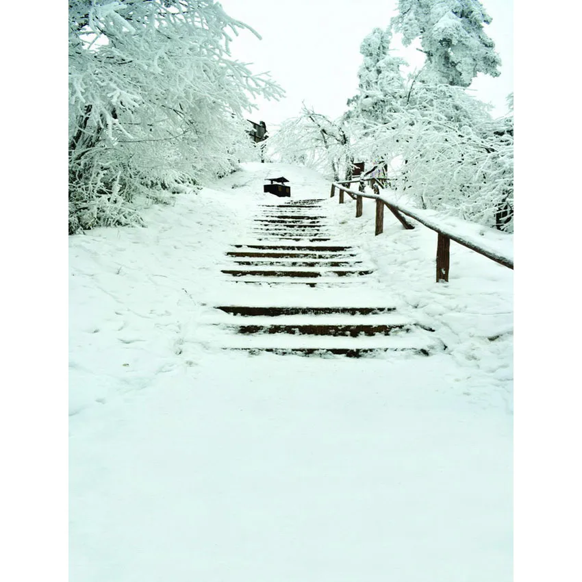 Задник allenjoy snow steps Зимнее дерево фотосессия оригинальный дизайн настроить