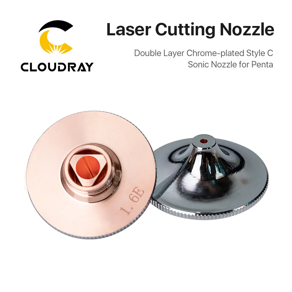 Лазерная насадка Cloudray двухслойная хромированная звуковая Penta D28 M11 Калибр 1 2 6 мм