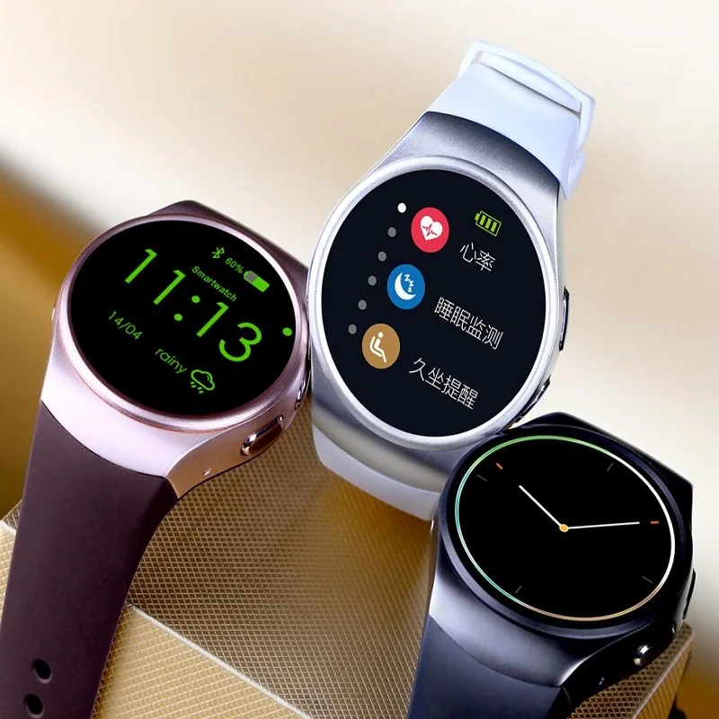 KW18 Smart Watch Round Screen Hiwego Brand Bluetooth 4.0 Anti-lost Alert Remote Camera Heart Rate Tracker Black/Silver/Golden |