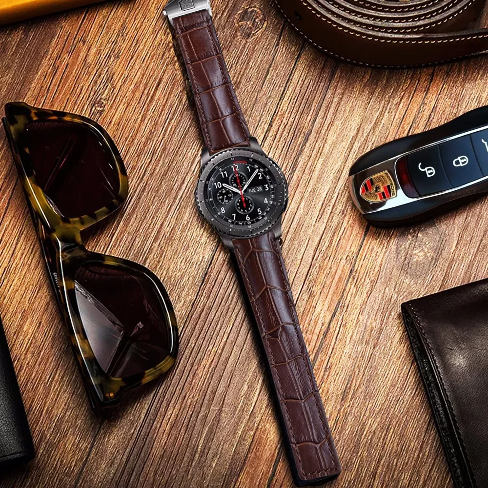 Кожаный ремешок AKGLEADER для Samsung Gear S3 Sport S2 из натуральной кожи Galaxy Watch браслет Huami