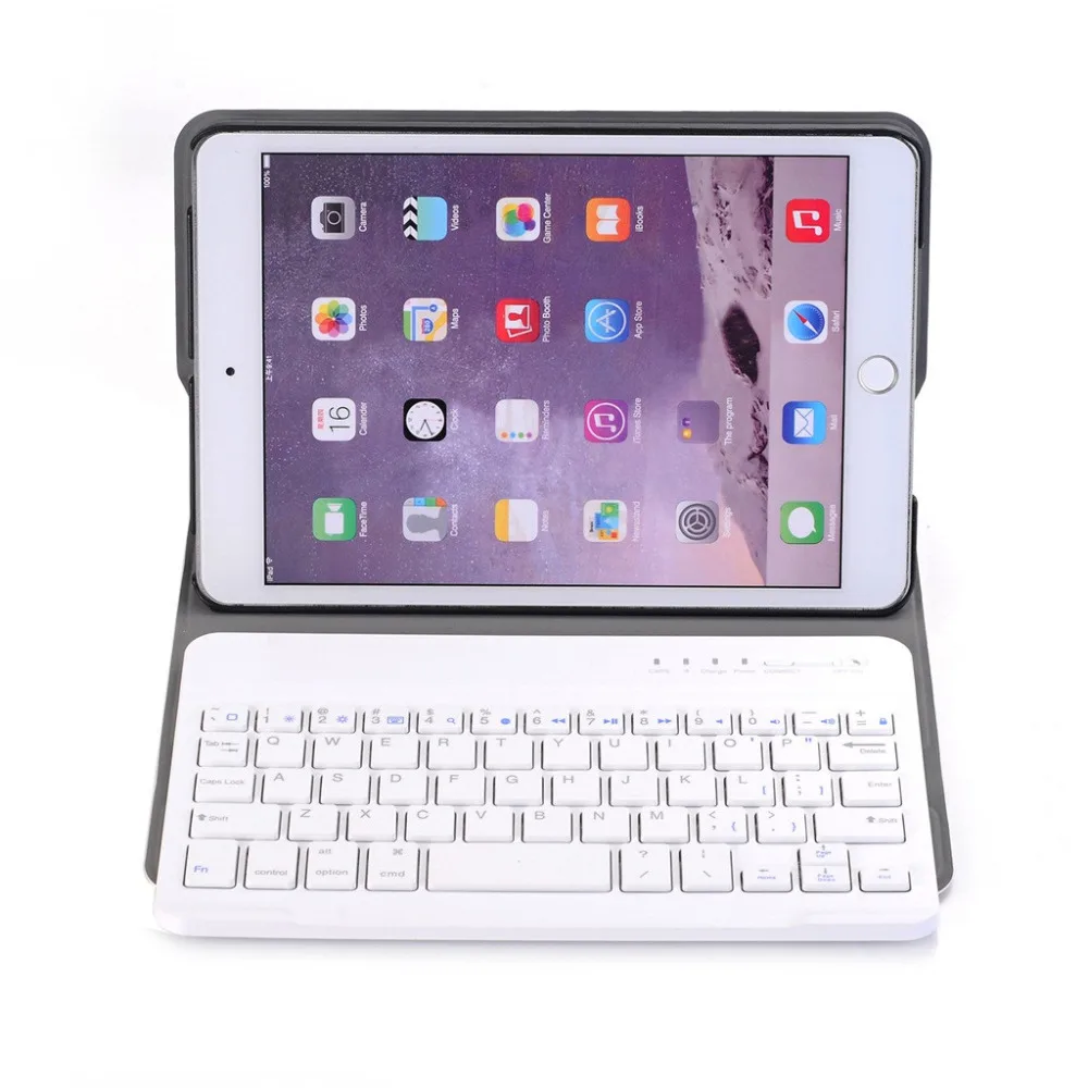 Кожаный чехол для ipad mini 1 2 3 с эргономичным дизайном и съемной клавиатурой Bluetooth