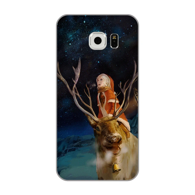 Санта Клаус Рождественская силиконовая чехол для samsung Galaxy S2 S3 S4 S5 мини S6 S7 край S8 S9