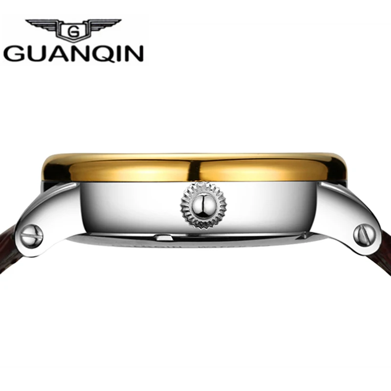 Relogio Masculino GUANQIN автоматические турбийоны Мужские механические часы золотые Топ