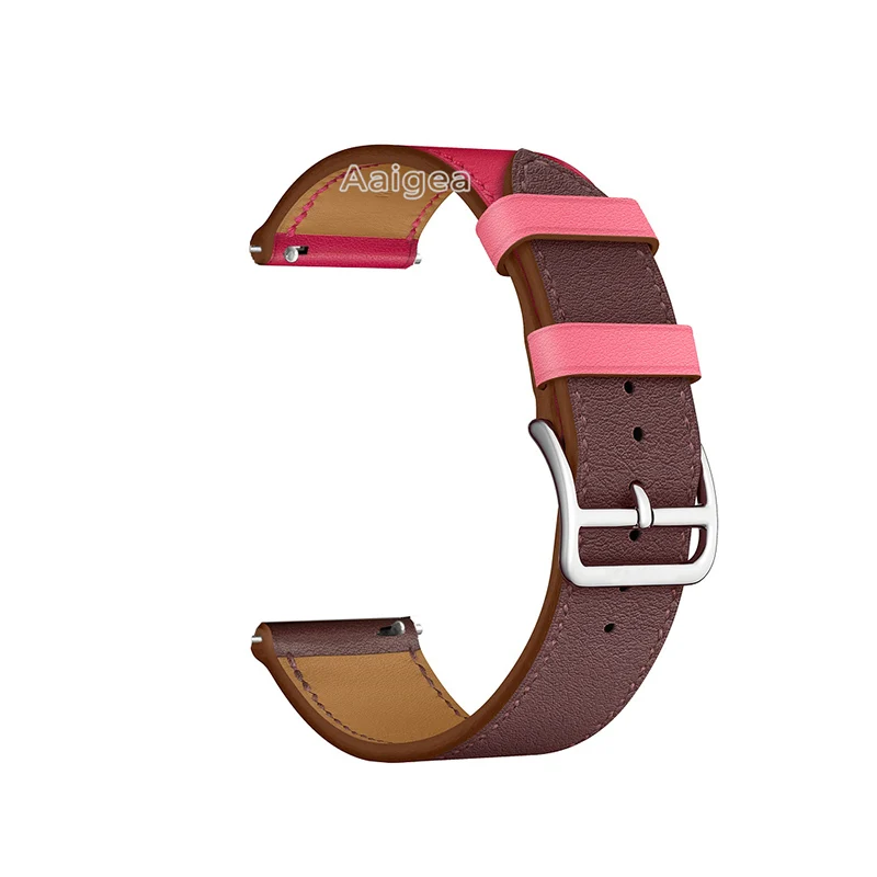 Red pink 20 мм модные часы из натуральной кожи ремешок для Xiaomi Huami Amazfit Bip BIT PACE Lite Молодежный сменный ремешок на запястье - Цвет: Red pink