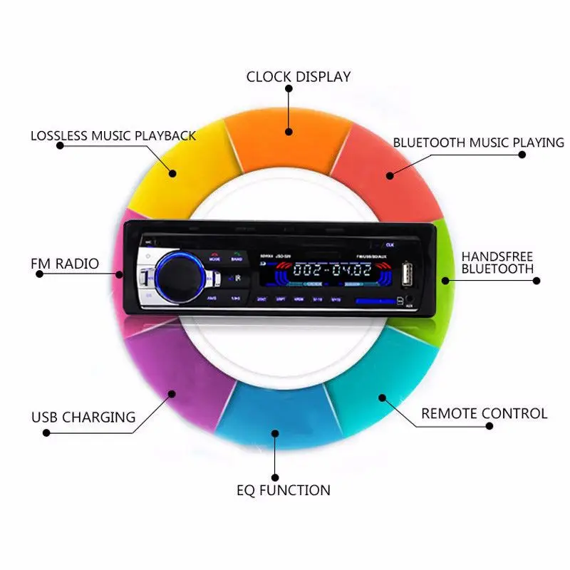 Bluetooth стерео аудио в-тире FM MP3 радио плеер с AUX-IN SD USB DC 12V MP3WMA автомобиль радио плеер