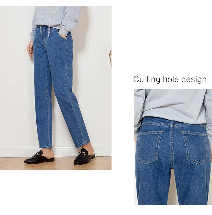 Женские винтажные джинсы LEIJIJEANS, модные голубые джинсы полной длины, с высокой посадкой, большие размеры, весна-лето