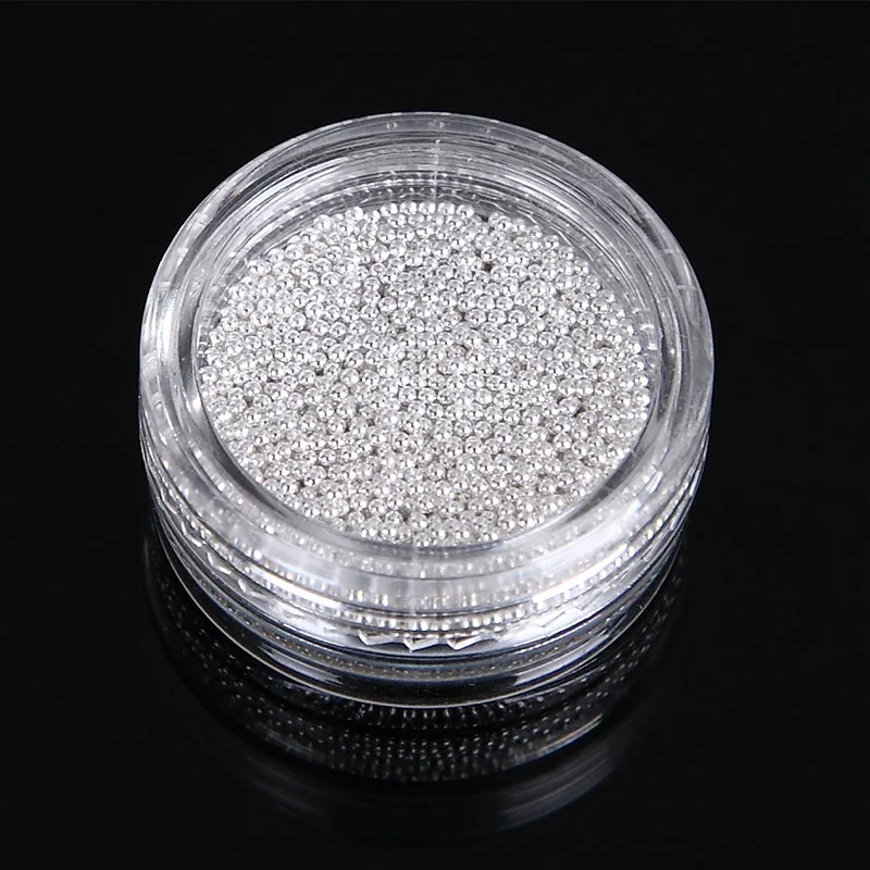 1mm Silver Monja, 4 цвета, смешанные размеры, для дизайна ногтей, Металлические Мини Маленькие икры, смешанные бусины, Кристальные камни, 3D Шарм, стразы, сделай сам, украшения - Цвет: 1mm Silver