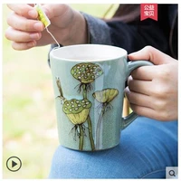 mug cup milk mug teacup flower ceramic flower cup colorful home decoration